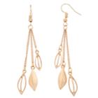 Multi Strand Leaf Drop Earrings, Women's, Gold