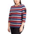 Plus Size Chaps Stripe Top, Women's, Size: 2xl, Red