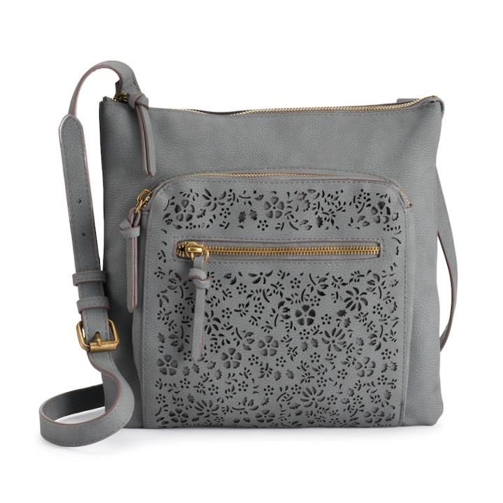 Sonoma Goods For Life&trade; Dina Floral Crossbody Bag, Women's, Grey