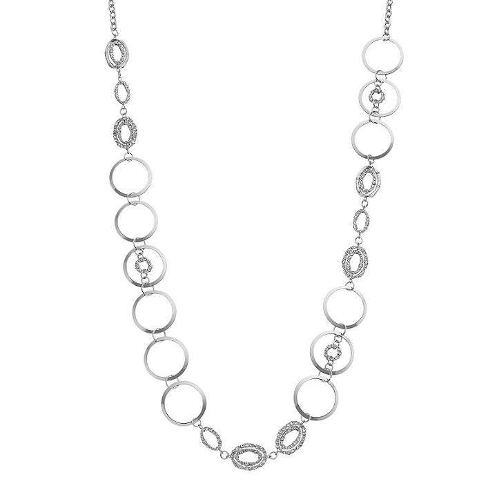 Jennifer Lopez Long Oval & Circle Link Necklace, Women's, Silver