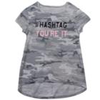 Girls 7-16 & Plus Size Harper & Elliott High-low Graphic Tee, Size: L Plus, Gray Camo Hashtag