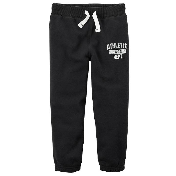 Boys 4-8 Carter's Fleece Athletic Dept. Sweatpants, Size: 8, Black