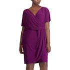 Plus Size Chaps Surplice Faux-wrap Dress, Women's, Size: 18 W, Purple