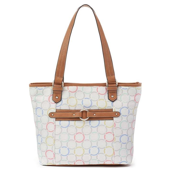 Croft & Barrow&reg; O-ring Jacquard Tote, Women's, White Oth