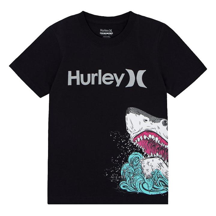 Boys 4-7 Hurley Wrap-around Graphic Shark Tee, Size: 5, Black