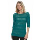Petite Dana Buchman Openwork Sweater, Women's, Size: Xl Petite, Green