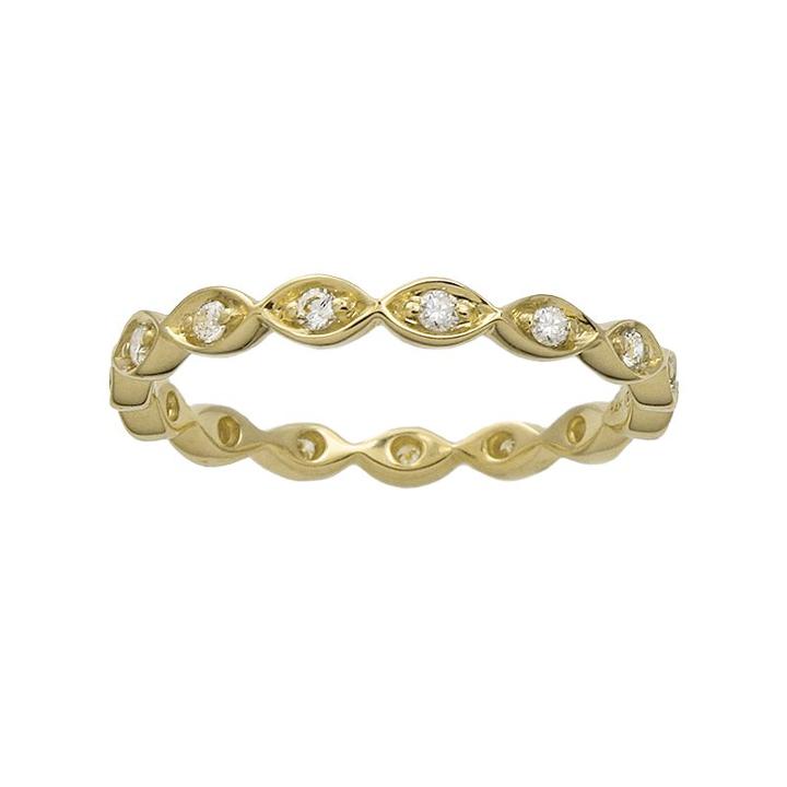 10k Gold 1/5-ct. T.w. Diamond Scalloped Eternity Wedding Ring, Women's, Size: 7, White