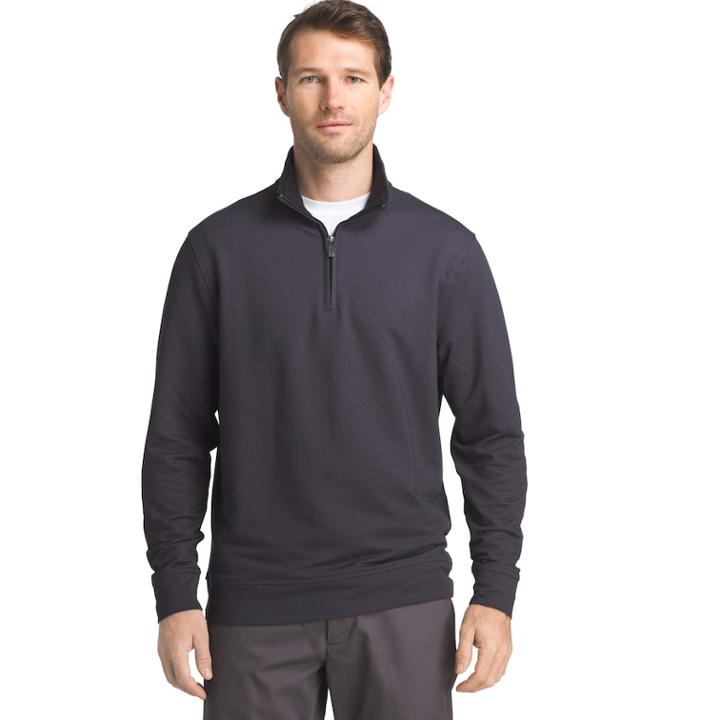 Men's Van Heusen Flex Stretch Classic-fit Twill Quarter-zip Pullover, Size: Xl, Grey