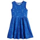 Girls 7-16 My Michelle Crochet Lace Skater Dress, Size: 7, Blue