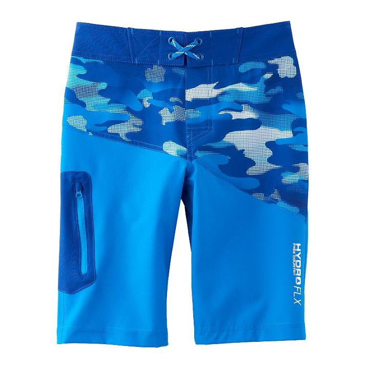Boys 8-20 Free Country Camouflage Board Shorts, Boy's, Size: L(14/16), Dark Blue
