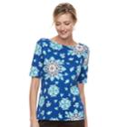 Women's Croft & Barrow&reg; Squareneck Tie-shoulder Top, Size: Xl, Dark Blue