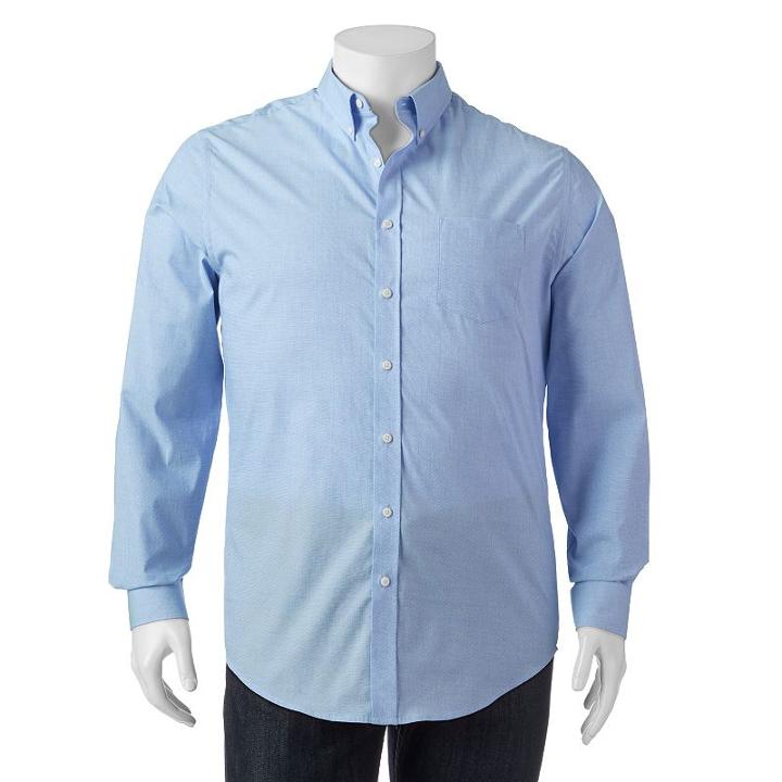 Big & Tall Croft & Barrow&reg; True Comfort Classic-fit Stretch Button-down Shirt, Men's, Size: 2xb, Blue (navy)