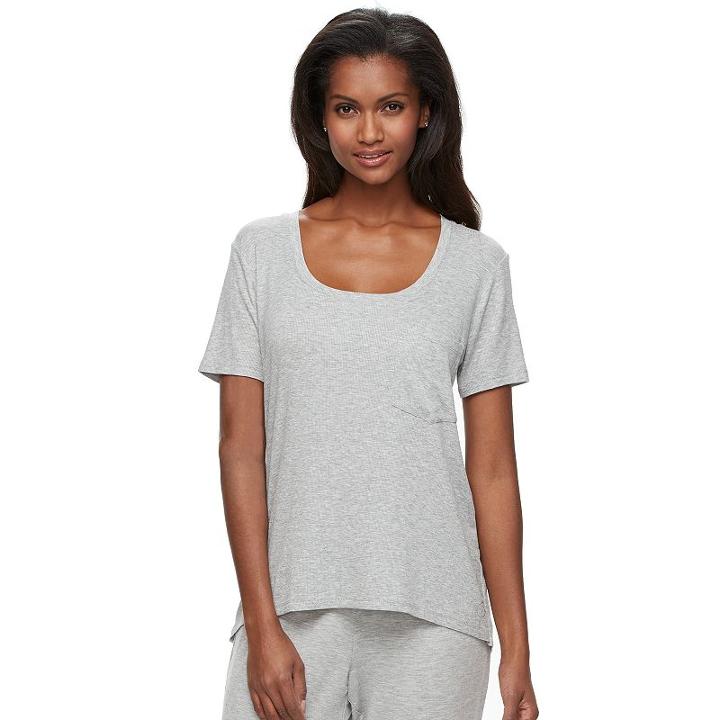 Women's Bliss Butterknit Separates High-low Tee, Size: Xl, Grey
