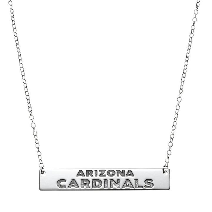 Arizona Cardinals Sterling Silver Bar Link Necklace, Women's, Size: 18, Grey