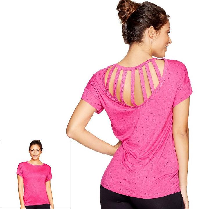 Women's Colosseum Moxie Strappy Back Top, Size: Medium, Dark Pink