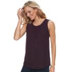 Women's Croft & Barrow&reg; Pleated Swing Tank, Size: Medium, Drk Purple