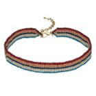 Striped Beaded Choker Necklace, Women's, Multicolor