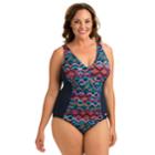 Plus Size Dolfin Aquashape Tummy Slimmer One-piece Swimsuit, Women's, Size: 20, Morocco