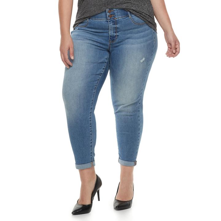 Plus Size Apt. 9&reg; Cuffed Denim Capris, Women's, Size: 20 W, Blue