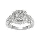 Sterling Silver 1/4 Carat T.w. Diamond Cushion Ring, Women's, Size: 8, White