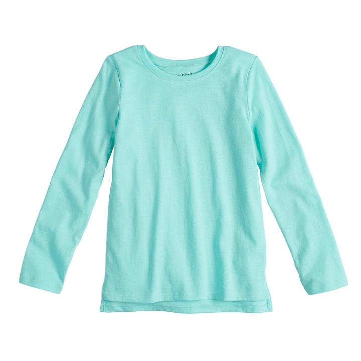 Girls 4-10 Jumping Beans&reg; Solid Long Sleeve Tee, Size: 10, Med Blue