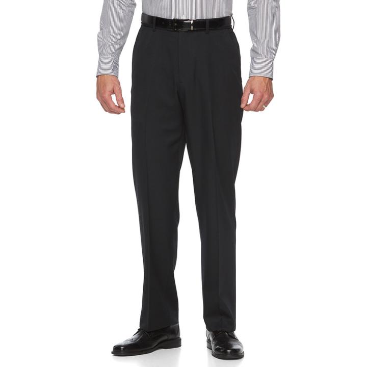 Big & Tall Croft & Barrow&reg; Essential Classic-fit Flat-front Dress Pants, Men's, Size: 44x34, Black