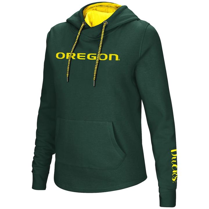 Women's Oregon Ducks Crossover Hoodie, Size: Xl, Dark Green