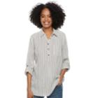 Women's Sonoma Goods For Life&trade; Button Printed Shirt, Size: Small, Black