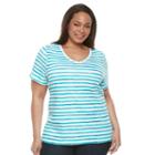 Plus Size Croft & Barrow&reg; Essential V-neck Tee, Women's, Size: 1xl, Turquoise/blue (turq/aqua)