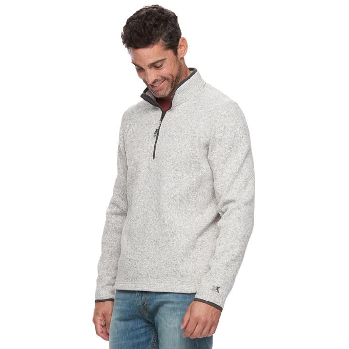 Men's Zeroxposur Fleece Quarter-zip Pullover, Size: Medium, Med Grey