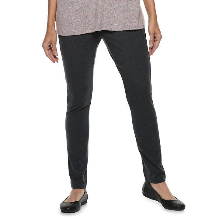 Women's Dana Buchman Everyday Casual Ankle Leggings, Size: Medium, Dark Grey