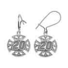 Insignia Collection Nascar Matt Kenseth Sterling Silver 20 Maltese Cross Drop Earrings, Women's, Grey