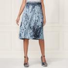 Lc Lauren Conrad Runway Collection Pleated Velvet Skirt - Women's, Size: 14, Blue