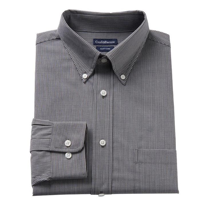 Men's Croft & Barrow&reg; Classic-fit Dress Shirt, Size: S 32-33, Black