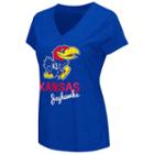 Women's Campus Heritage Kansas Jayhawks V-neck Tee, Size: Medium, Med Blue