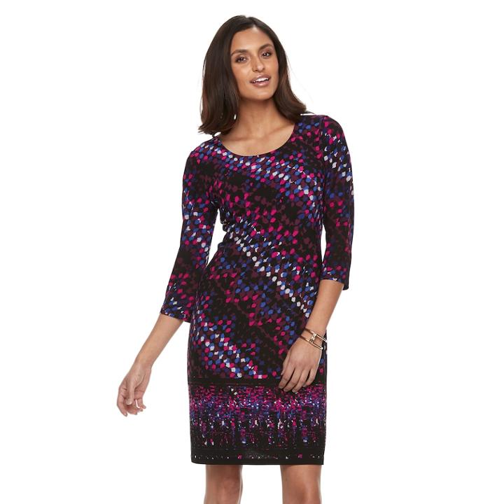 Women's Dana Buchman Scoopneck Shift Dress, Size: Xl, Med Pink