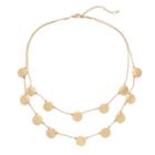 Round Disc Multi Strand Necklace, Women's, Gold
