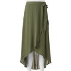 Juniors' Joe B Solid Tie Side Maxi Skirt, Girl's, Size: Large, Med Green
