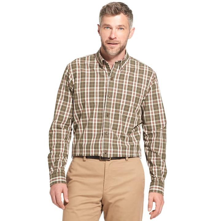 Men's Arrow Trail Blazer Classic-fit Plaid Button-down Shirt, Size: Medium, Dark Green