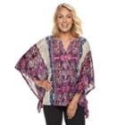 Women's Dana Buchman Print Poncho Tunic, Size: L/xl, Pink