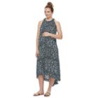 Maternity A:glow Halter Maxi Dress, Women's, Size: Xl-mat, Blue (navy)
