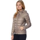 Women's Heat Keep Hooded Packable Puffer Down Jacket, Size: Medium, White
