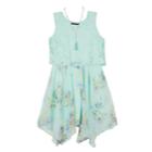 Girls 7-16 Iz Amy Byer High Neck Trapeze Dress With Necklace, Size: 7, Blue (aqua)