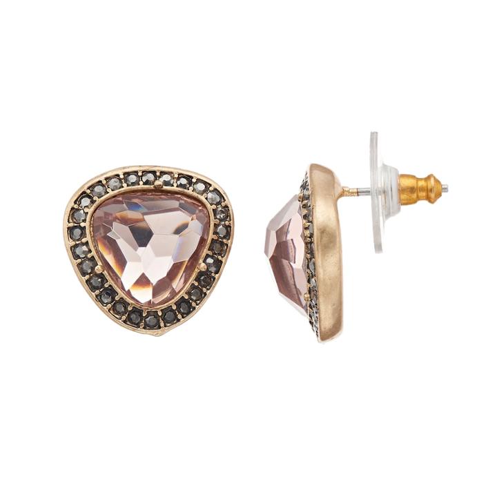 Simply Vera Vera Wang Pink Simulated Crystal Halo Stud Earrings, Women's