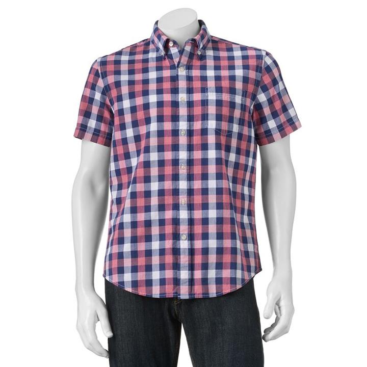 Men's Sonoma Goods For Life&trade; Modern-fit Poplin Button-down Shirt, Size: Xxl, Med Red