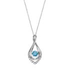 Sterling Silver Swiss Blue Topaz Infinity Pendant Necklace, Women's, Size: 18
