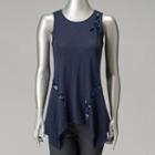 Petite Simply Vera Vera Wang Sequin Handkerchief Tank, Women's, Size: Xl Petite, Dark Blue