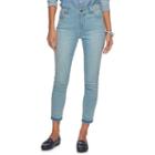 Women's Chaps Release-hem Crop Skinny Jeans, Size: 14, Blue