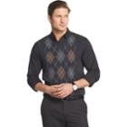 Men's Van Heusen Classic-fit Argyle Sweater Vest, Size: Medium, Grey (charcoal)