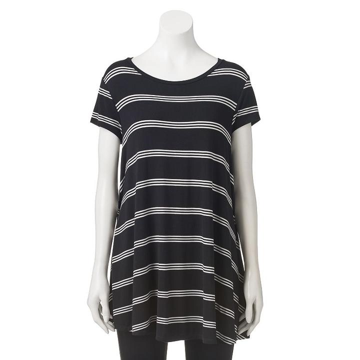 Women's Olivia Sky Striped Tunic Tee, Size: Small, Med Green